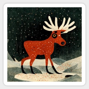 The Winter Moose Sticker